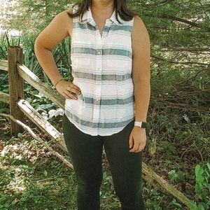 Striped Button-up Tank